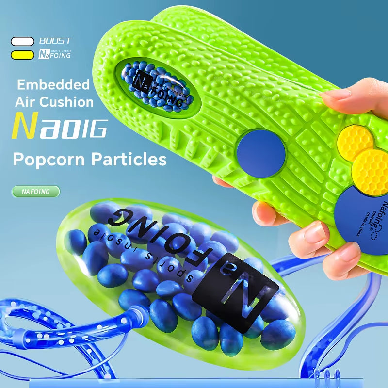 Sport Shock Absorption Insoles Green EVA Air Cushion Breathable Arch Support Orthopedic Shoes Pad Men Women Feet Care Insoles