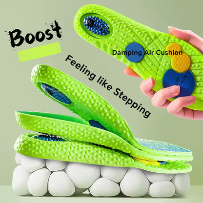Sport Shock Absorption Insoles Green EVA Air Cushion Breathable Arch Support Orthopedic Shoes Pad Men Women Feet Care Insoles