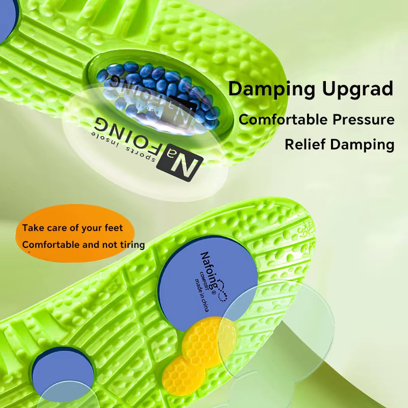 Sport Shock Absorption Insoles Green EVA Air Cushion Breathable Arch Support Orthopedic Shoes Pad Men Women Feet Care Insoles